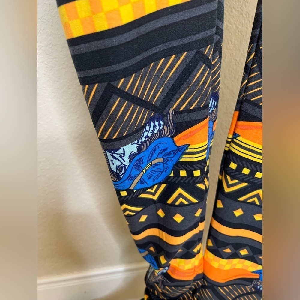 LuLaRoe Aztec Geometric Halloween Witch One Size Leggings - Picture 11 of 12